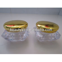 Diamond Cosmetic Acrylic Jar With Electroplating Cap